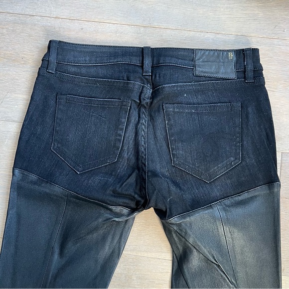 R13 leather & denim skinny jeans - Picture 5 of 6